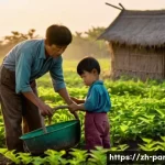 파라과이 한인 사회 - **Prompt:** A heartwarming and determined scene depicting the early Korean immigrant experience in r...