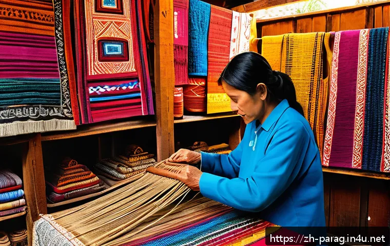 파라과이 쇼핑 및 시장 - A vibrant Paraguayan market scene showcasing a variety of traditional handmade crafts, including fin...